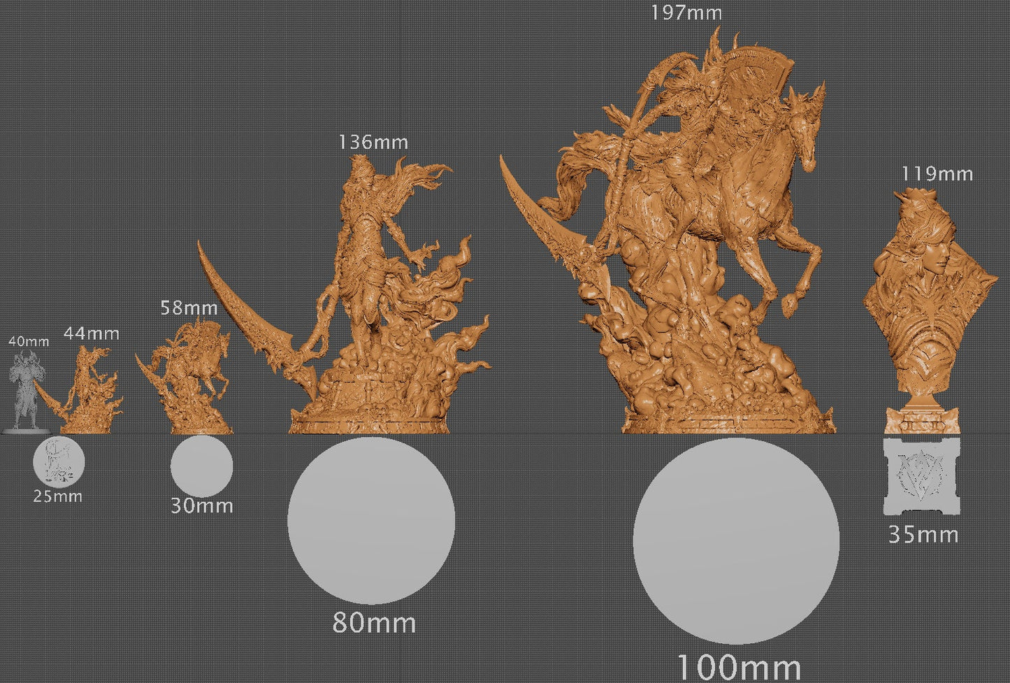 Persephone, Death Reborn, 2 Poses and Bust | Aussie 3D Printed Miniatures and Terrain