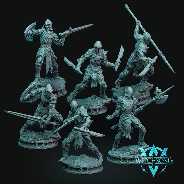 Persephones Undead Soldiers, Witchsong Miniatures | Dungeons and Dragons | Pathfinder | Table Top RPG | 3D Printed Model