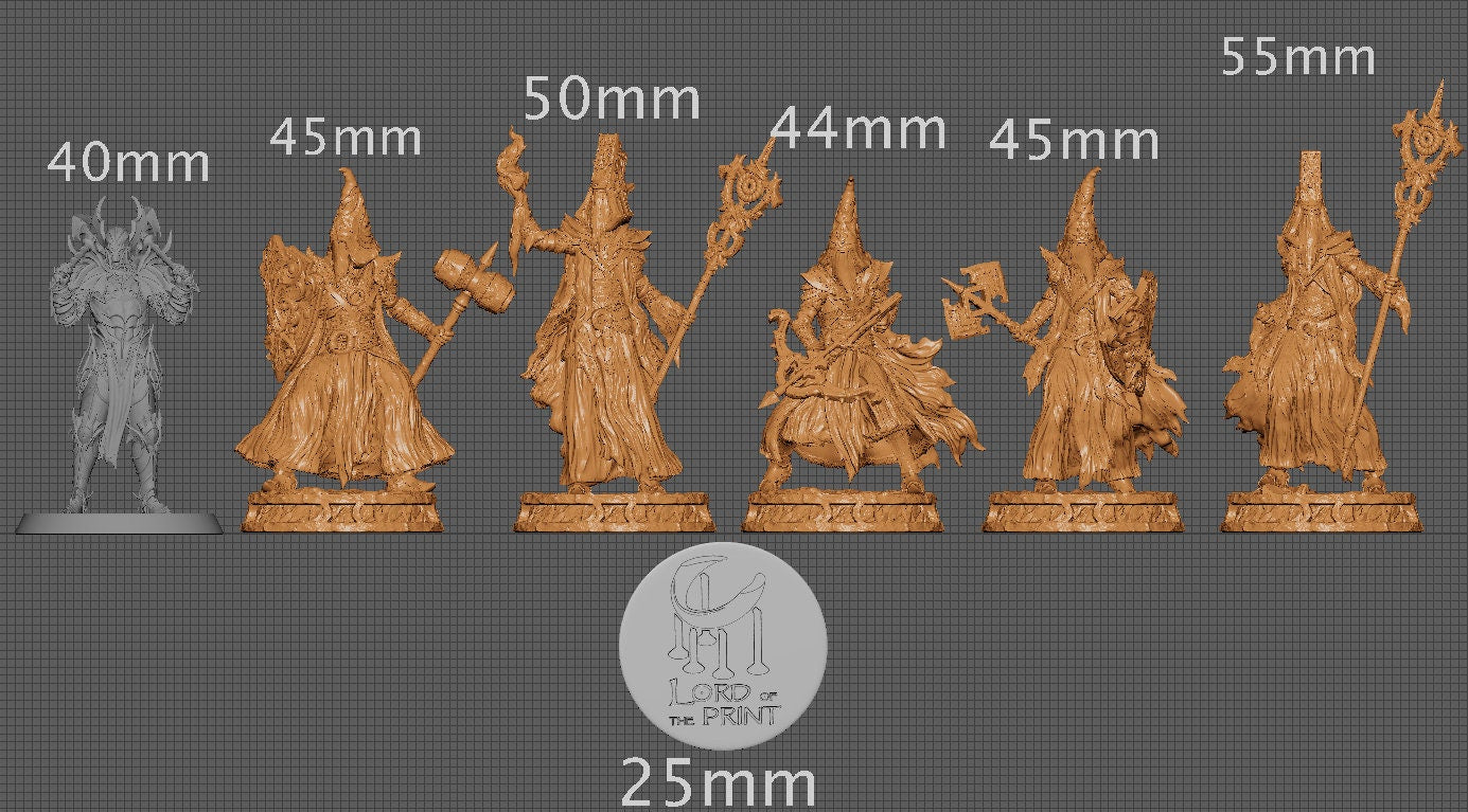 The Faceless Apostles, Witchsong Miniatures | Dungeons and Dragons | Pathfinder | Table Top RPG | 3D Printed Model