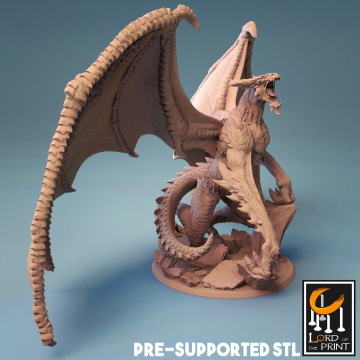 Bat Dragon, Lord of the Print | Dungeons and Dragons | Pathfinder | Table Top RPG | 3D Printed Model