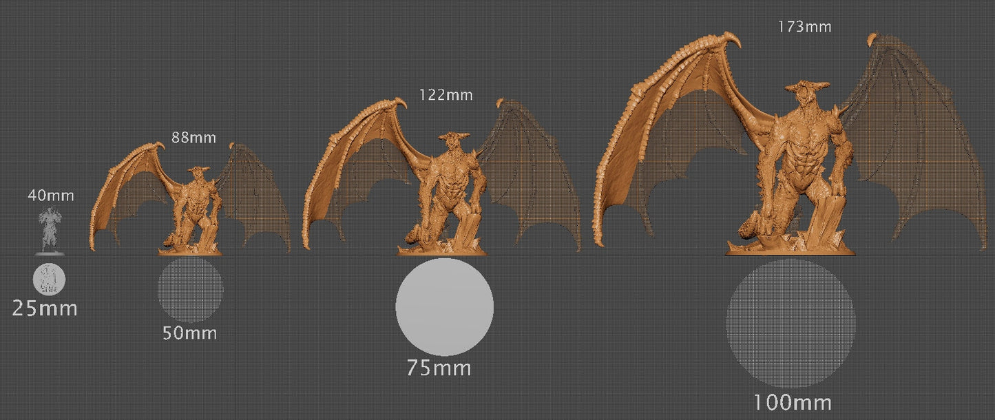 Bat Dragon, Lord of the Print | Dungeons and Dragons | Pathfinder | Table Top RPG | 3D Printed Model