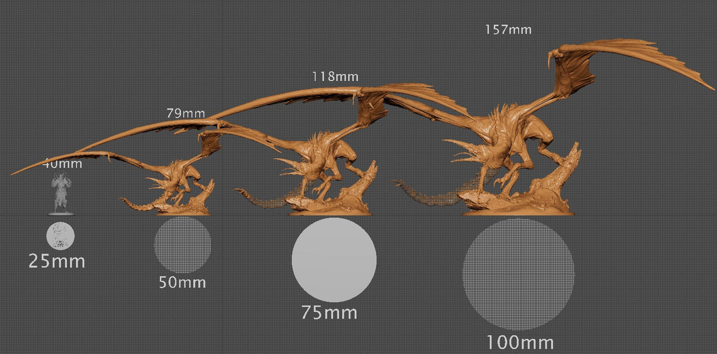 Bloodsucker Dragon, Lord of the Print | Dungeons and Dragons | Pathfinder | Table Top RPG | 3D Printed Model