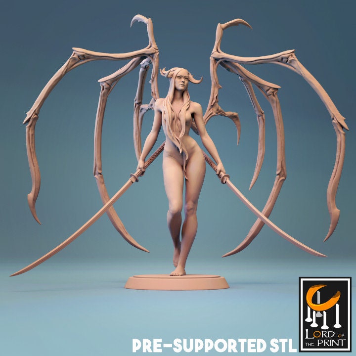 Succubus, 2 Poses, Lord of the Print | Dungeons and Dragons | Pathfinder | Table Top RPG | 3D Printed Model