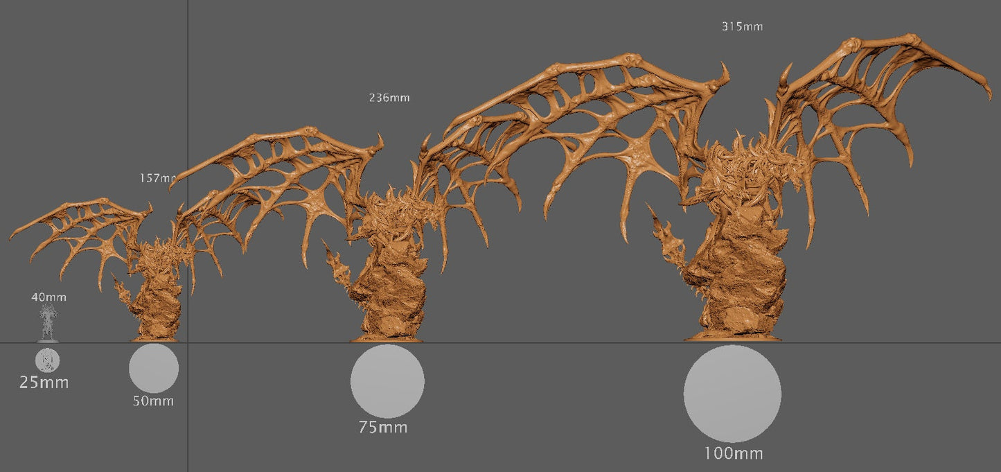 Undead Dragon, Skeleton Dragon, Lord of the Print | Dungeons and Dragons | Pathfinder | Table Top RPG | 3D Printed Model