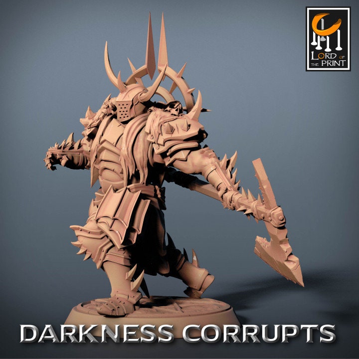 Darknight Axe Squad, Darkness Corrupts, Lord of the Print | Dungeons and Dragons | Pathfinder | Table Top RPG | 3D Printed Model