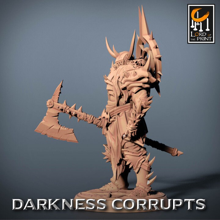 Darknight Axe Squad, Darkness Corrupts, Lord of the Print | Dungeons and Dragons | Pathfinder | Table Top RPG | 3D Printed Model