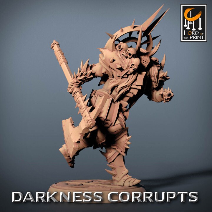 Darknight Axe Squad, Darkness Corrupts, Lord of the Print | Dungeons and Dragons | Pathfinder | Table Top RPG | 3D Printed Model