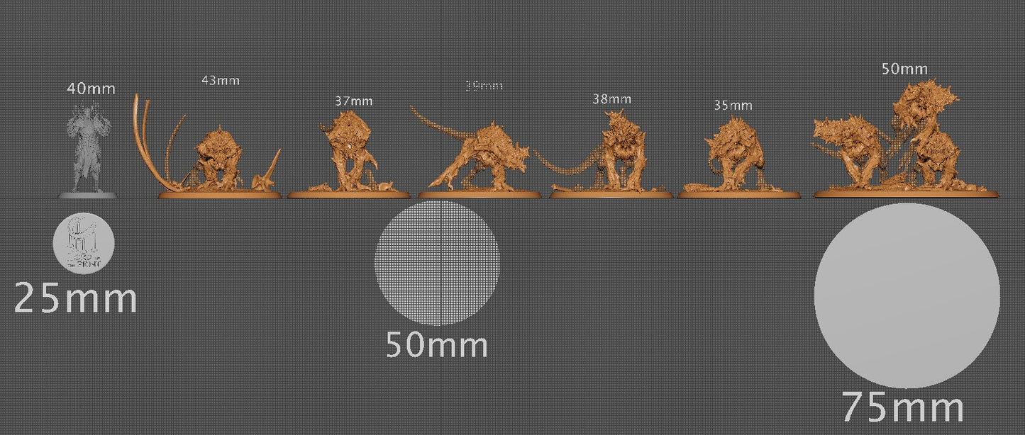 Hellhound Pack, Darkness Corrupts, Lord of the Print | Dungeons and Dragons | Pathfinder | Table Top RPG | 3D Printed Model