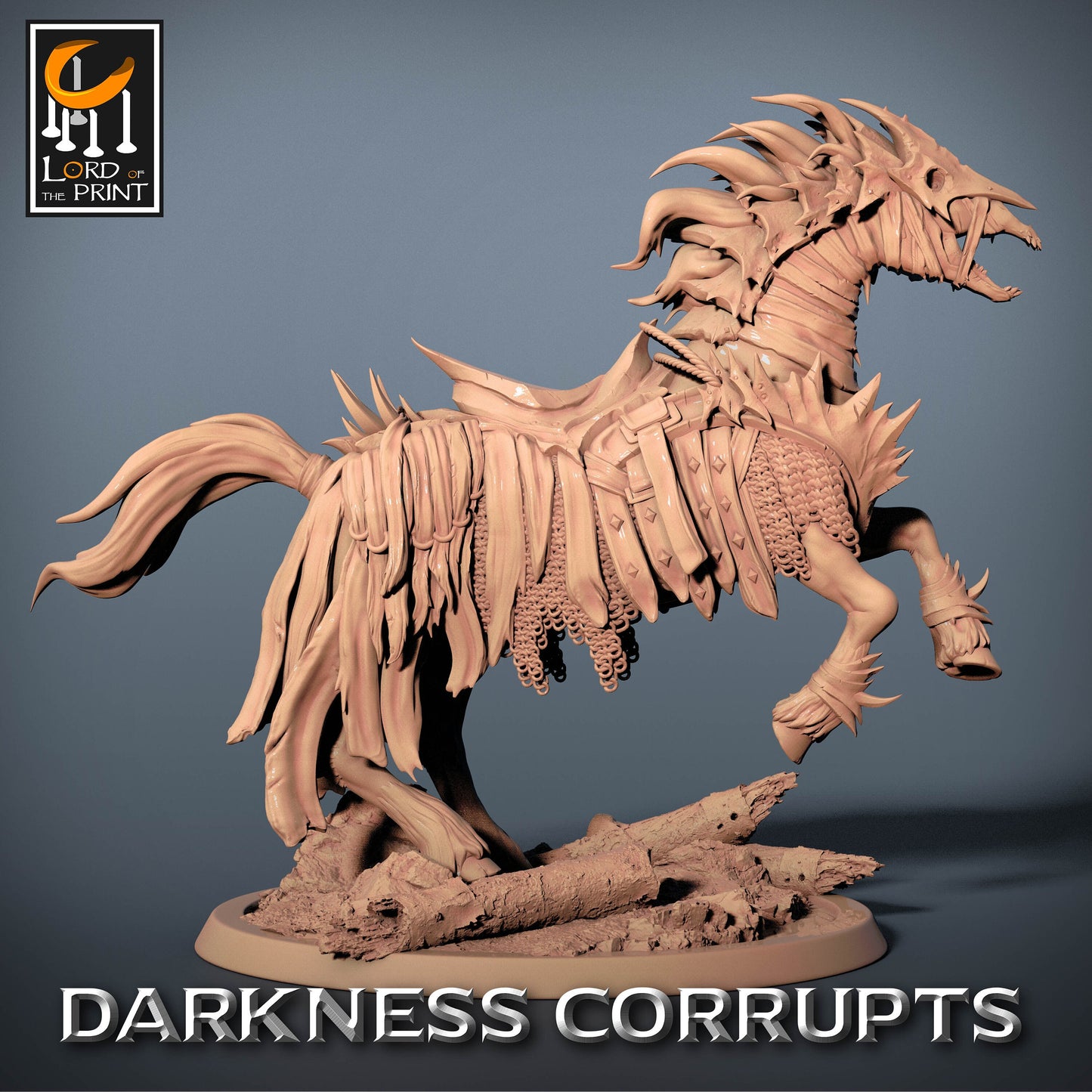 Corrupted Horses, 5 poses, P1, Darkness Corrupts, Lord of the Print | Dungeons and Dragons | Pathfinder | Table Top RPG | 3D Printed Model