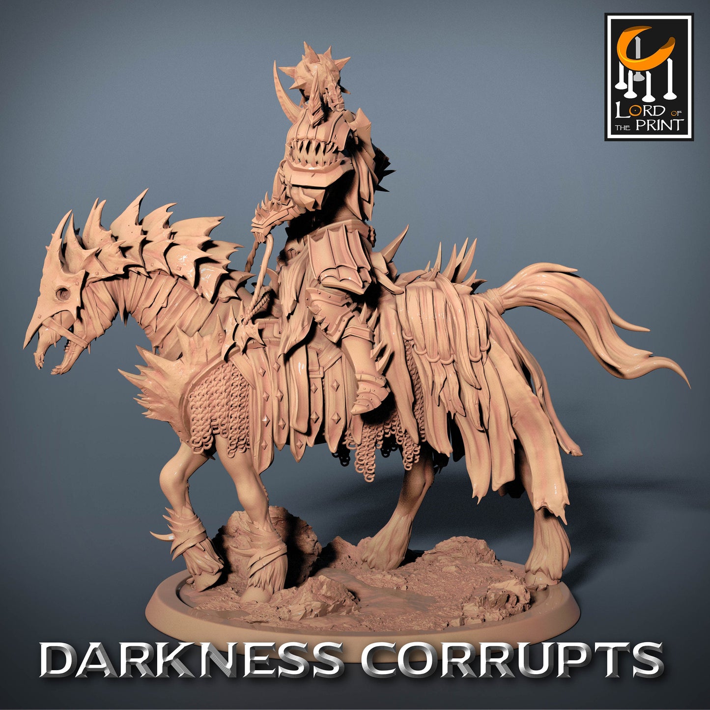 Corrupted Riders, 5 poses, P1, Darkness Corrupts, Lord of the Print | Dungeons and Dragons | Pathfinder | Table Top RPG | 3D Printed Model