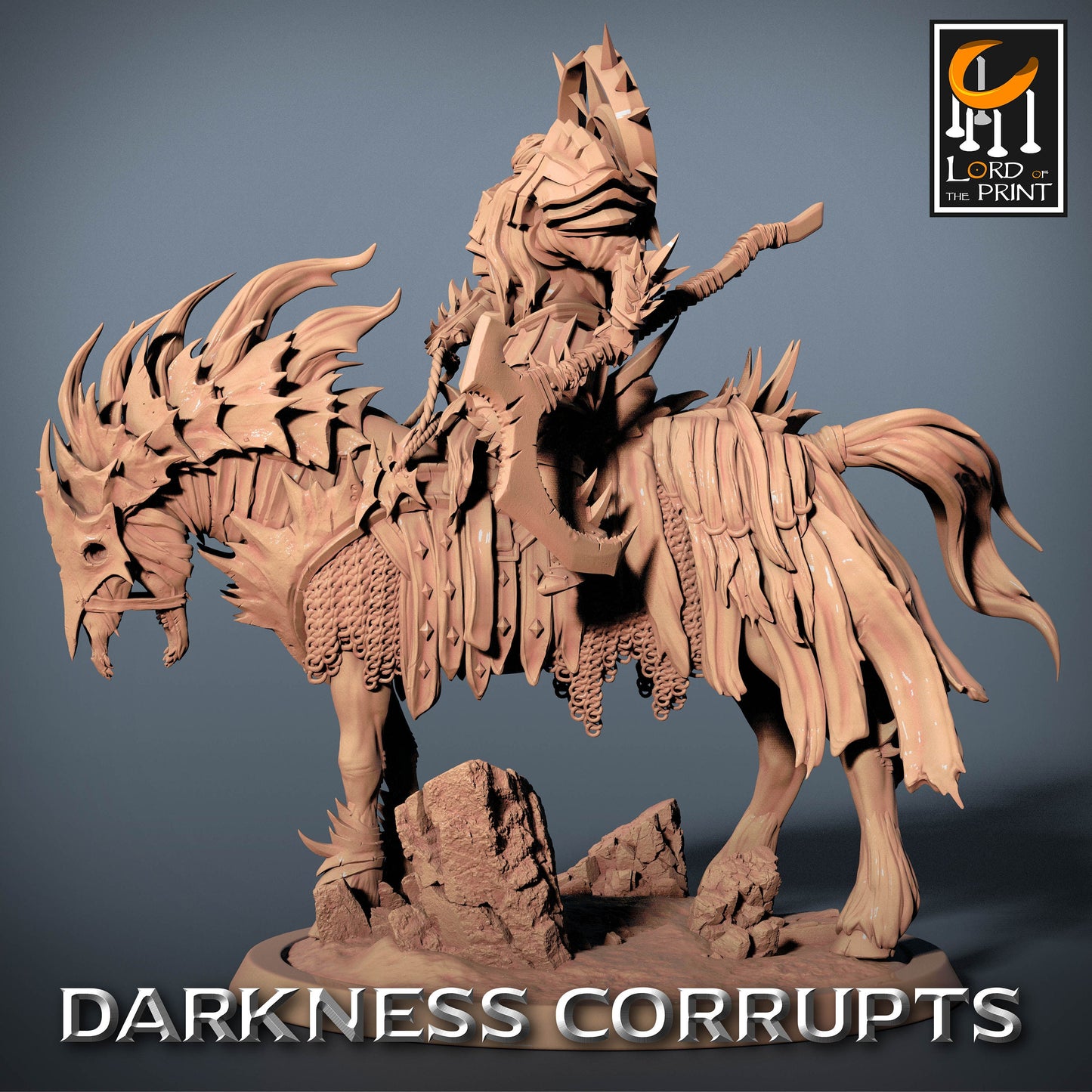 Corrupted Riders, 5 poses, P2, Darkness Corrupts, Lord of the Print | Dungeons and Dragons | Pathfinder | Table Top RPG | 3D Printed Model