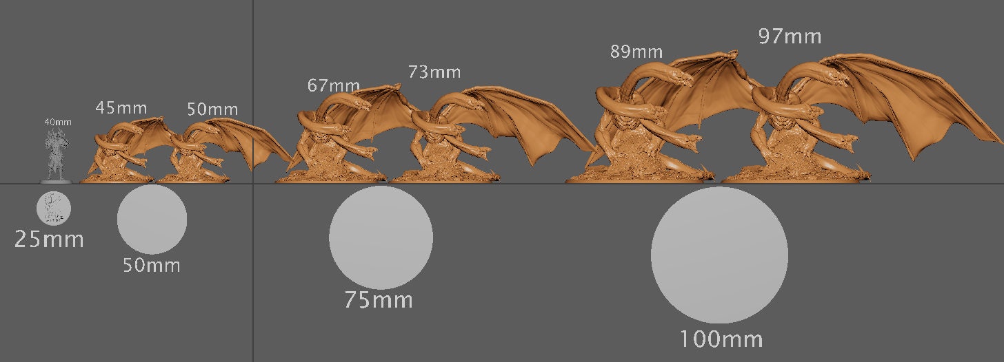 The Hydra, Darkness Corrupts, Lord of the Print | Dungeons and Dragons | Pathfinder | Table Top RPG | 3D Printed Model