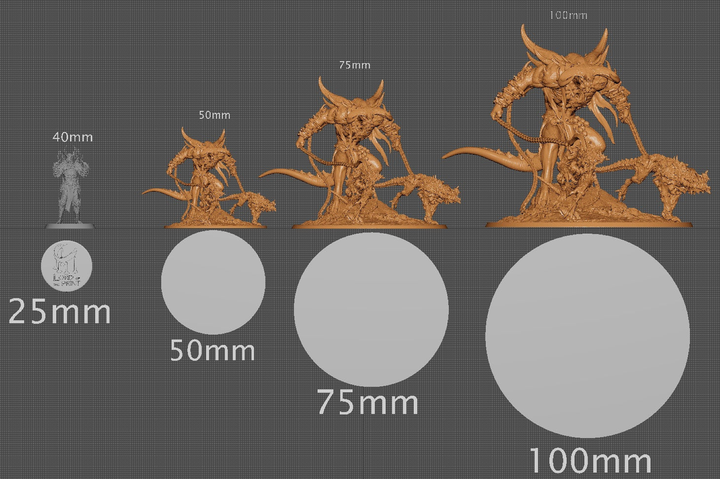 Infernal Tamer, Darkness Corrupts, Lord of the Print | Dungeons and Dragons | Pathfinder | Table Top RPG | 3D Printed Model