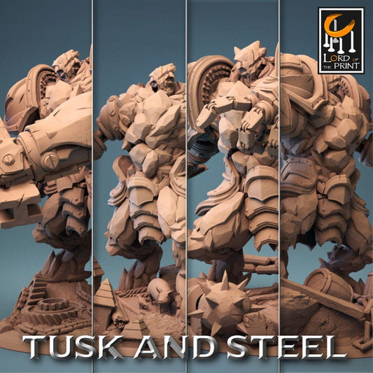 Steel Golem, Tusks and Steel, Lord of the Print | Dungeons and Dragons | Pathfinder | Table Top RPG | 3D Printed Model