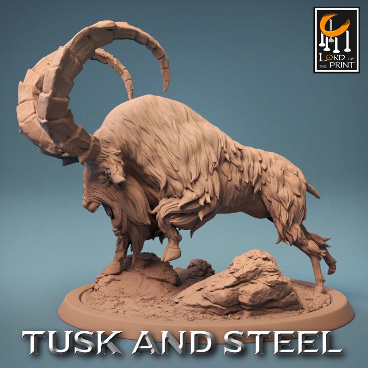 Wild Goats, Tusks and Steel, Lord of the Print | Dungeons and Dragons | Pathfinder | Table Top RPG | 3D Printed Model