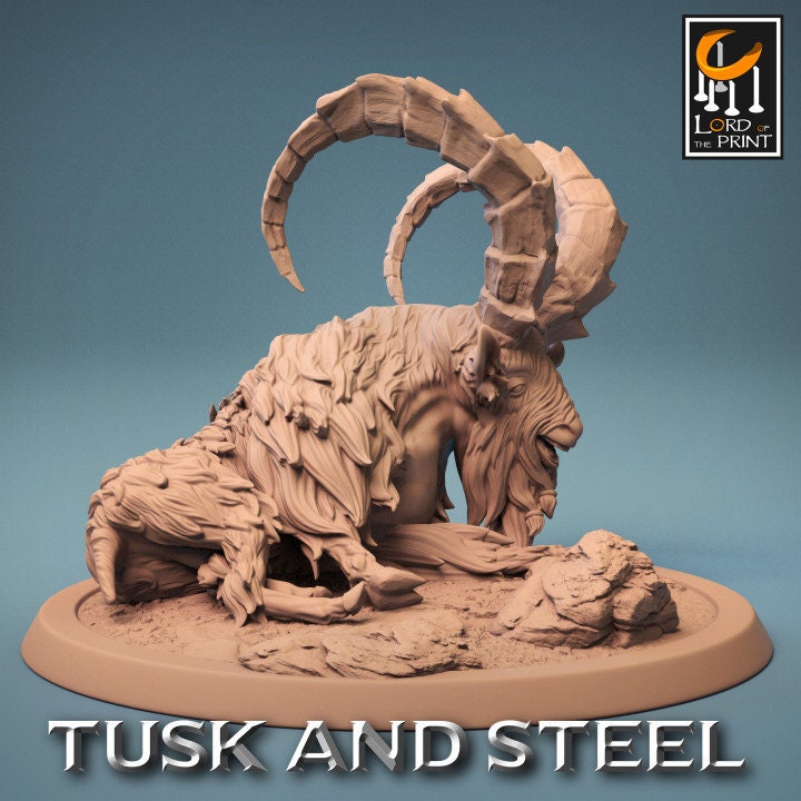 Wild Goats, Tusks and Steel, Lord of the Print | Dungeons and Dragons | Pathfinder | Table Top RPG | 3D Printed Model