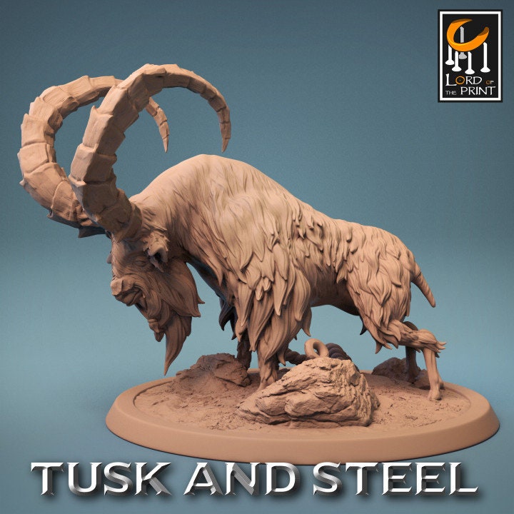 Wild Goats, Tusks and Steel, Lord of the Print | Dungeons and Dragons | Pathfinder | Table Top RPG | 3D Printed Model