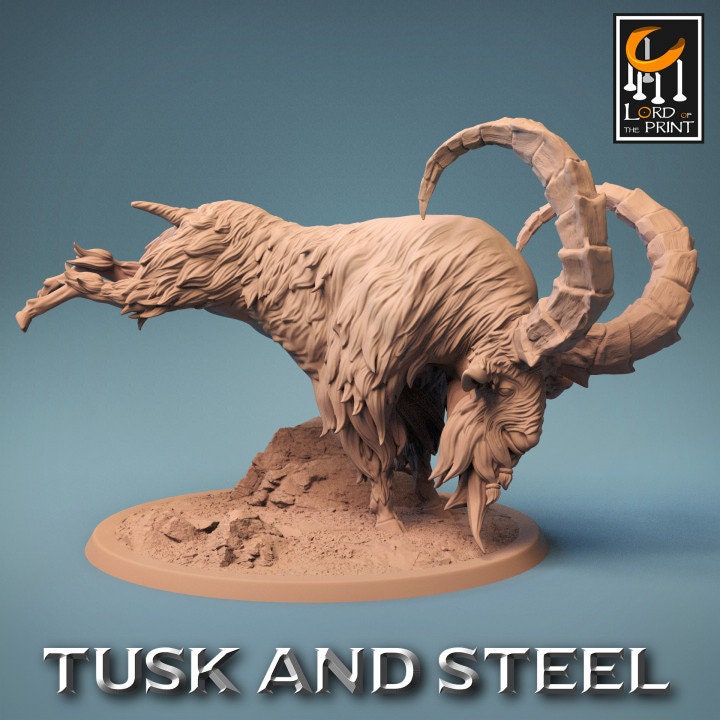 Wild Goats, Tusks and Steel, Lord of the Print | Dungeons and Dragons | Pathfinder | Table Top RPG | 3D Printed Model