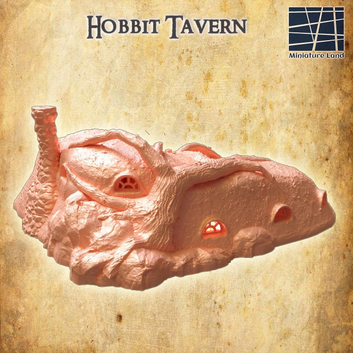 Hobbit Tavern, Miniature Land | Dungeons and Dragons | Pathfinder | Table Top RPG | 3D Printed Model