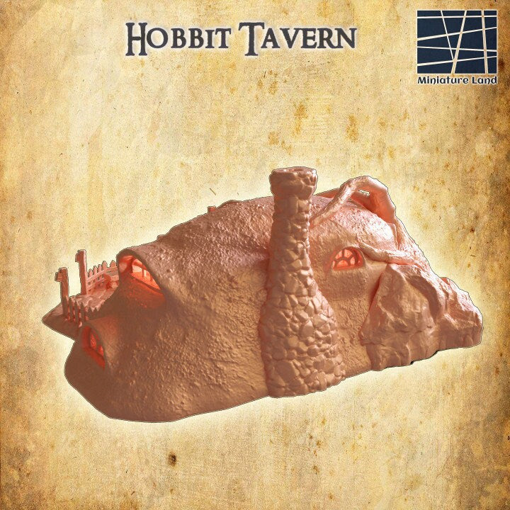 Hobbit Tavern, Miniature Land | Dungeons and Dragons | Pathfinder | Table Top RPG | 3D Printed Model