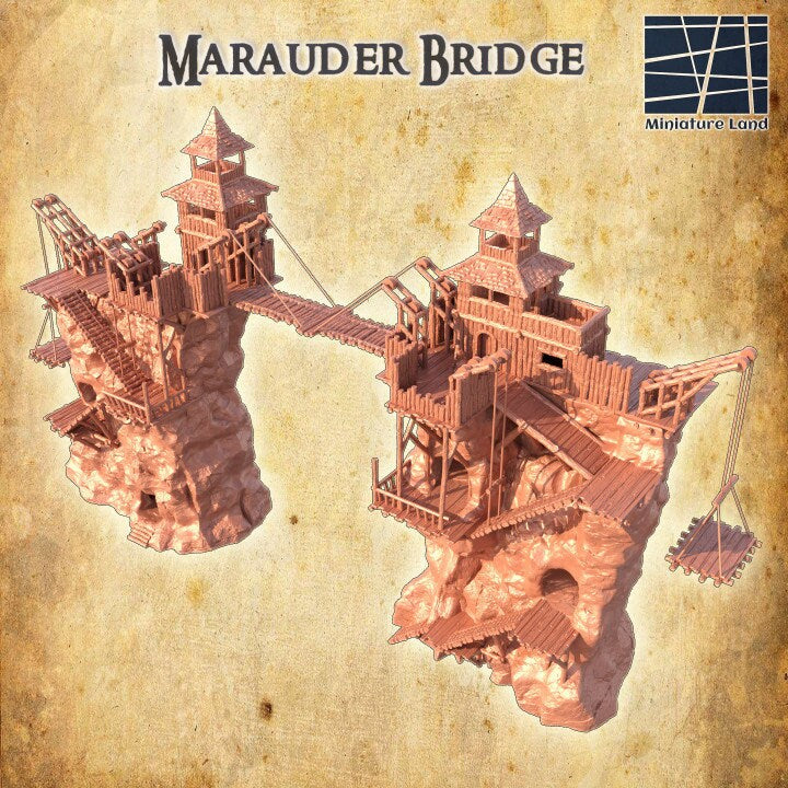 Marauders Bridge Miniature Land | Dungeons and Dragons | Pathfinder | Table Top RPG | 3D Printed Model