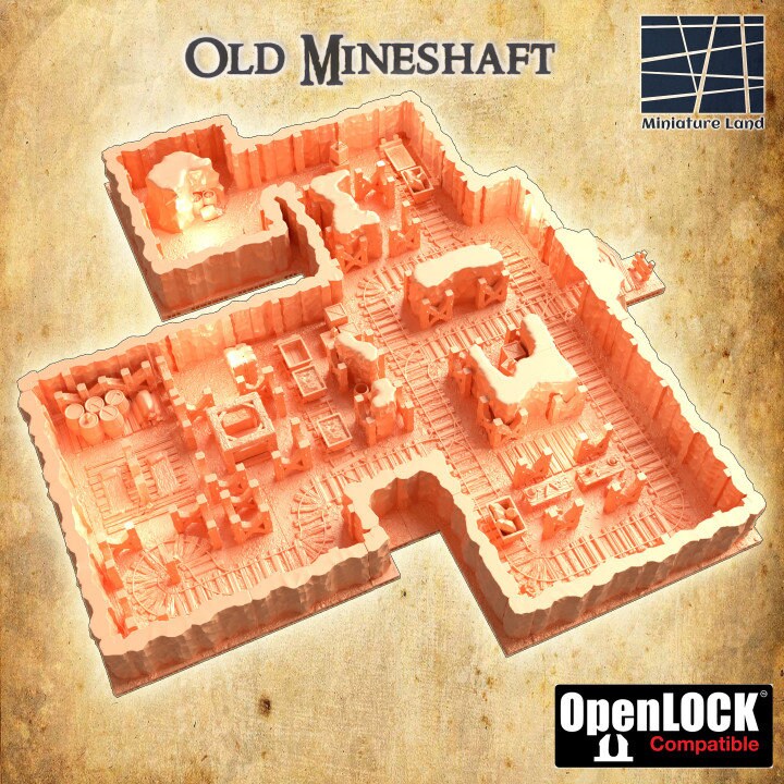 Old Mineshaft, Miniature Land | Dungeons and Dragons | Pathfinder | Table Top RPG | 3D Printed Model