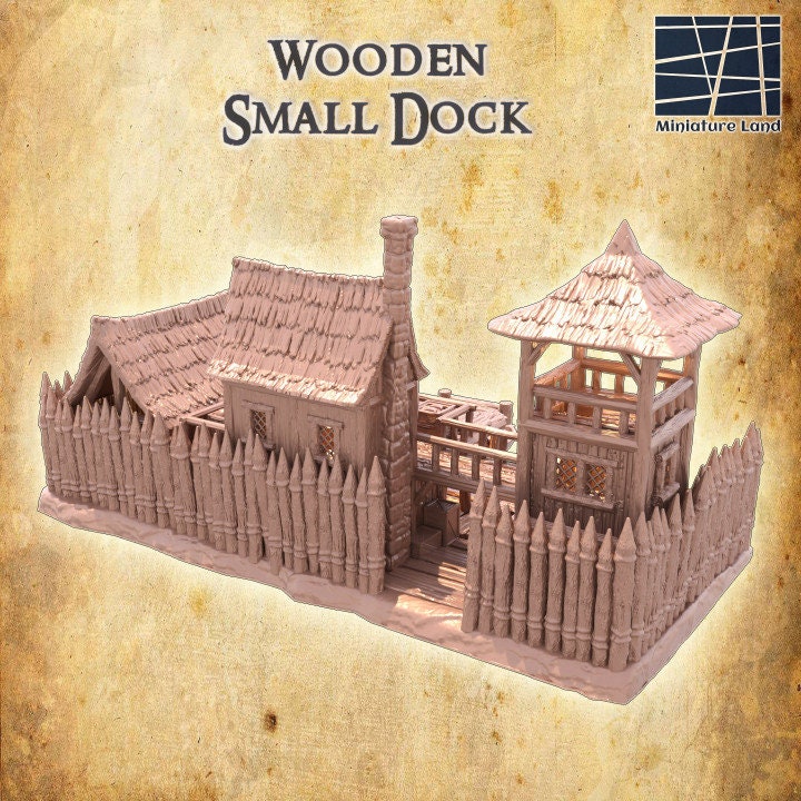 Small Wooden Dock, Miniature Land | Dungeons and Dragons | Pathfinder | Table Top RPG | 3D Printed Model