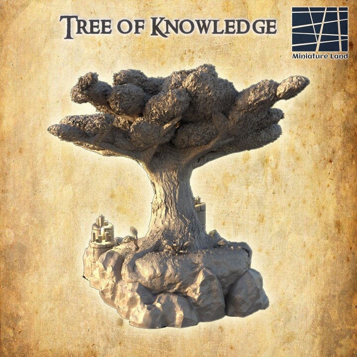 Tree of Knowledge, Miniature Land | Dungeons and Dragons | Pathfinder | Table Top RPG | 3D Printed Model