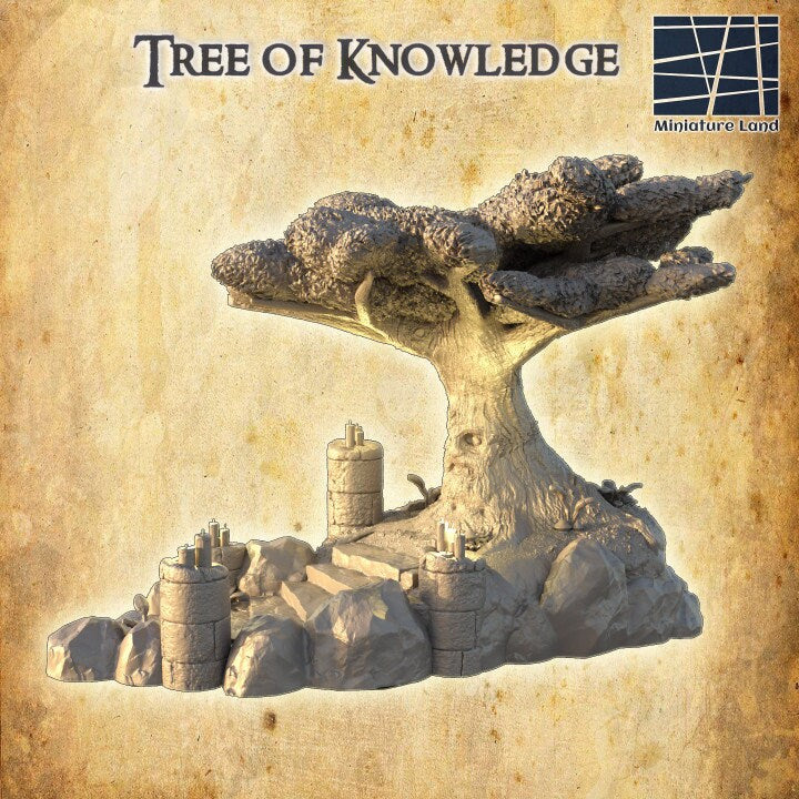 Tree of Knowledge, Miniature Land | Dungeons and Dragons | Pathfinder | Table Top RPG | 3D Printed Model