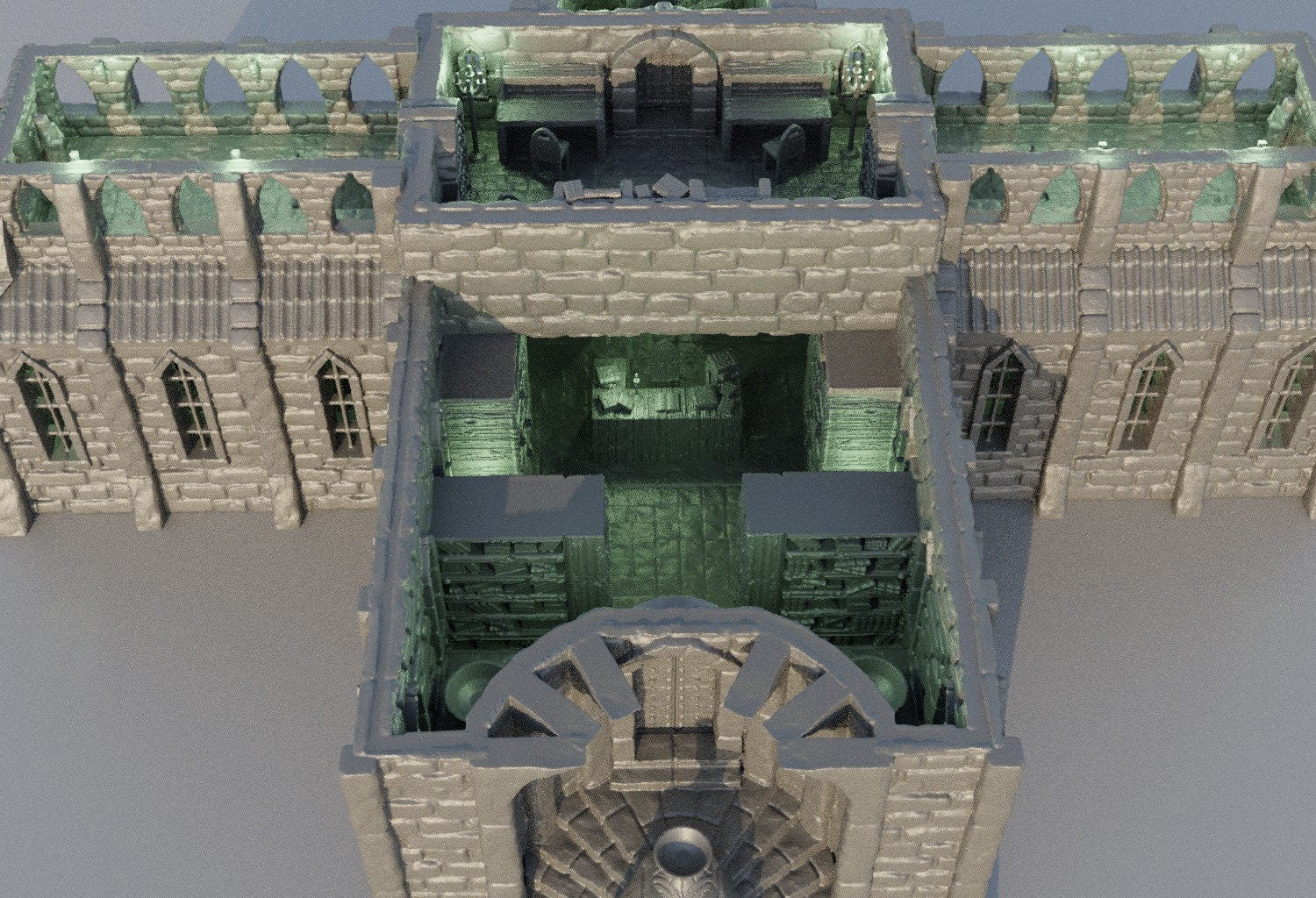 Grand Library, Miniature Land | Dungeons and Dragons | Pathfinder | Table Top RPG | 3D Printed Model