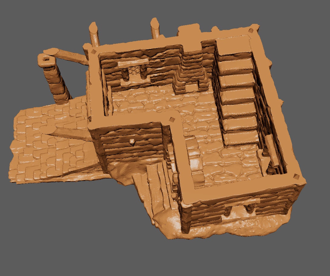 Cliff Slum House, Miniature Land | Dungeons and Dragons | Pathfinder | Table Top RPG | 3D Printed Model