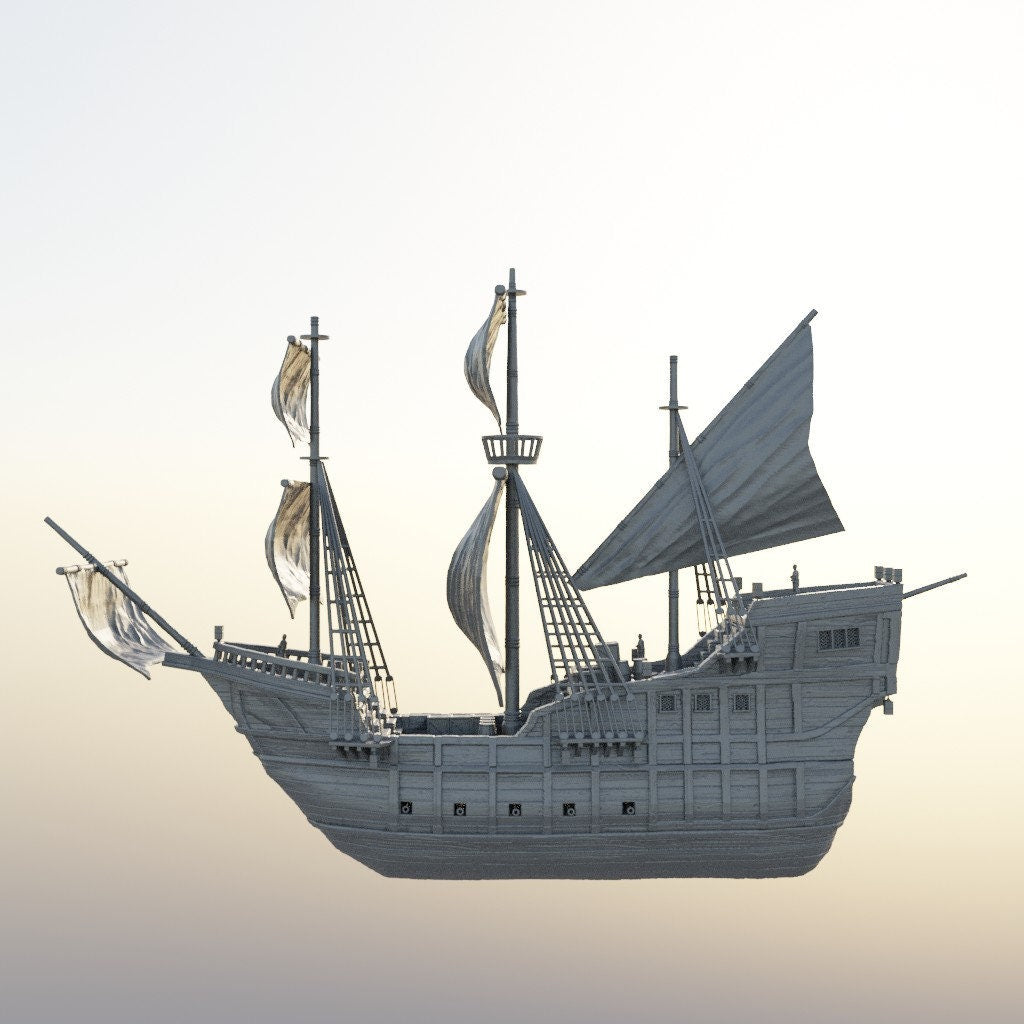 Merchants Ship, Miniature Land | Dungeons and Dragons | Pathfinder | Table Top RPG | 3D Printed Model