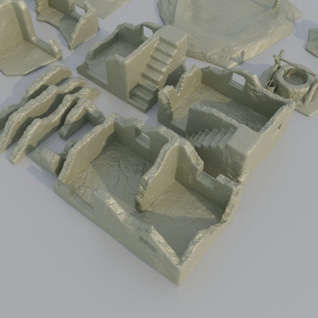 Desert Scatter Terrain, Miniature Land | Dungeons and Dragons | Pathfinder | Table Top RPG | 3D Printed Model