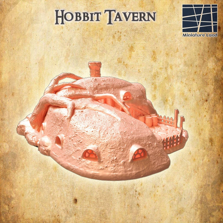 Hobbit Tavern, Miniature Land | Dungeons and Dragons | Pathfinder | Table Top RPG | 3D Printed Model