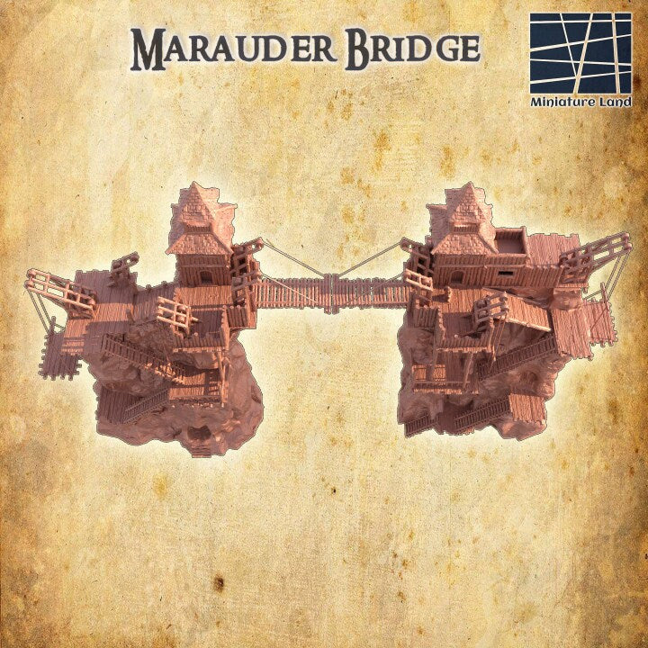 Marauders Bridge Miniature Land | Dungeons and Dragons | Pathfinder | Table Top RPG | 3D Printed Model