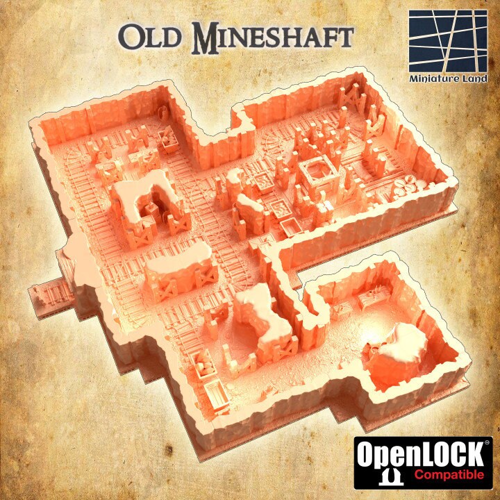 Old Mineshaft, Miniature Land | Dungeons and Dragons | Pathfinder | Table Top RPG | 3D Printed Model