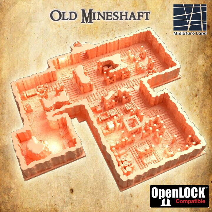 Old Mineshaft, Miniature Land | Dungeons and Dragons | Pathfinder | Table Top RPG | 3D Printed Model