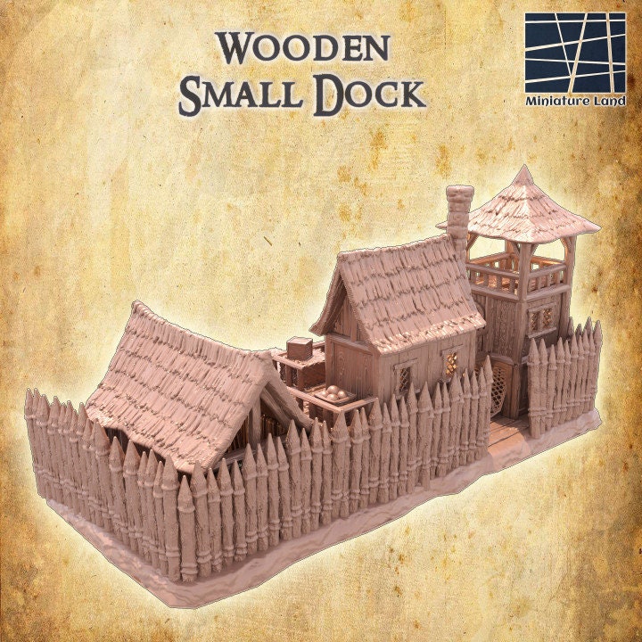 Small Wooden Dock, Miniature Land | Dungeons and Dragons | Pathfinder | Table Top RPG | 3D Printed Model