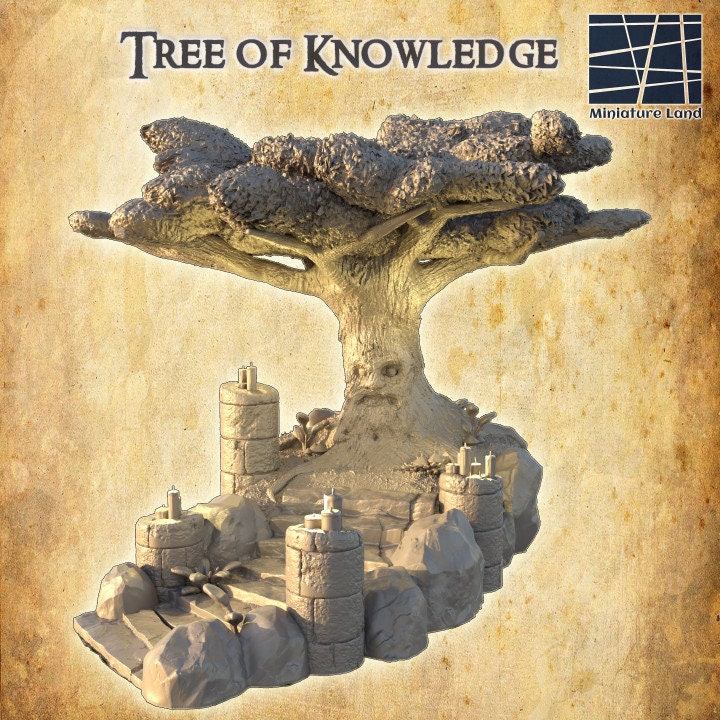 Tree of Knowledge, Miniature Land | Dungeons and Dragons | Pathfinder | Table Top RPG | 3D Printed Model