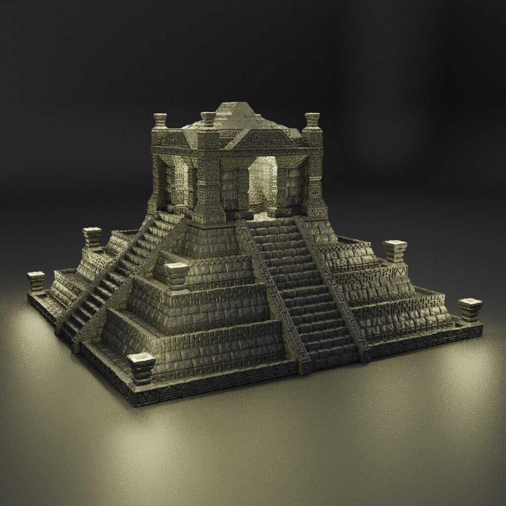 Ancient Jungle Temple, Miniature Land | Dungeons and Dragons | Pathfinder | Table Top RPG | 3D Printed Model