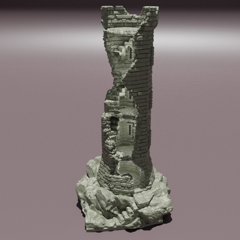 Ruined Lookout Tower | Aussie 3D Printed Miniatures and Terrain