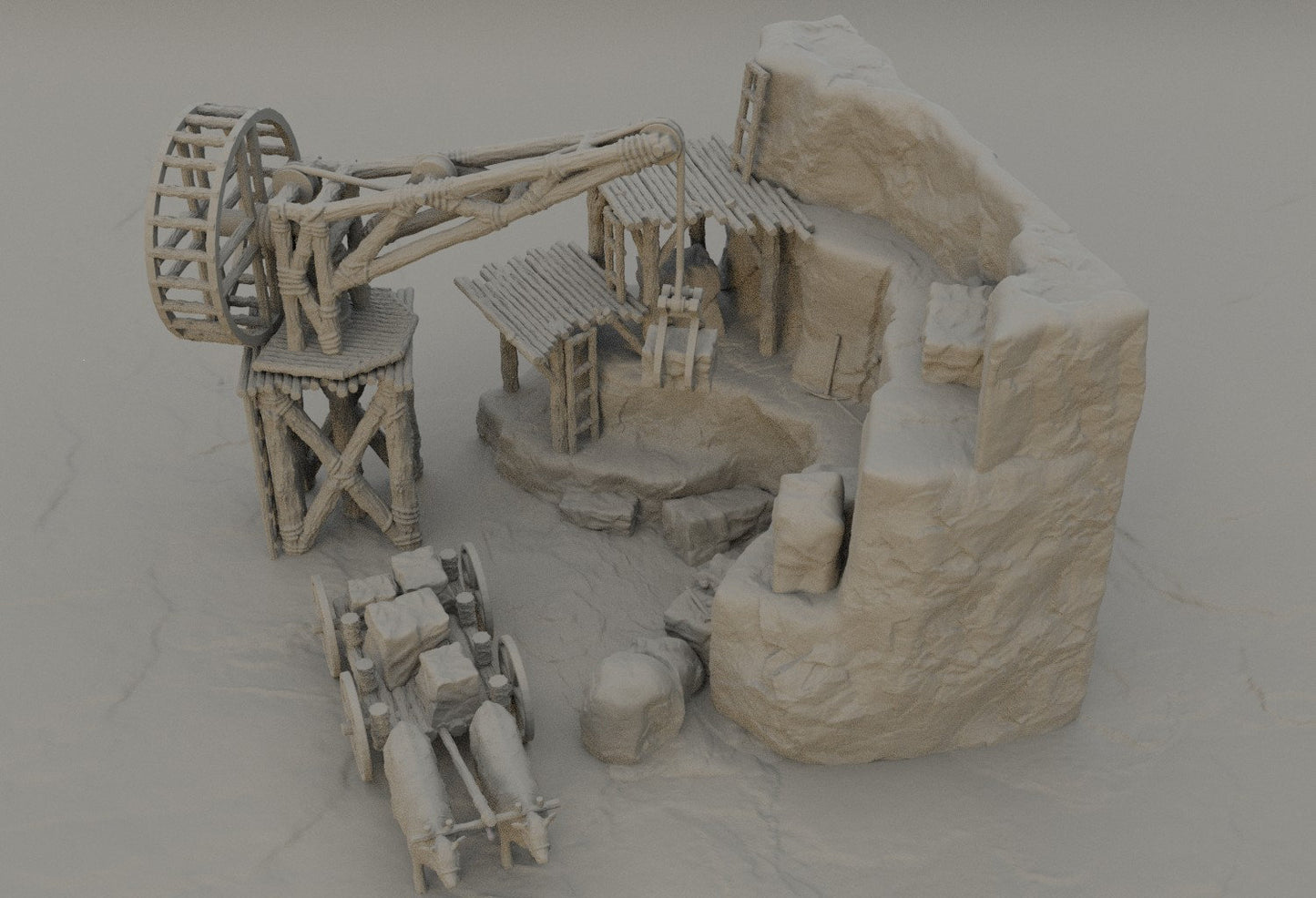 Small Stone Quarry, Miniature Land | Dungeons and Dragons | Pathfinder | Table Top RPG | 3D Printed Model