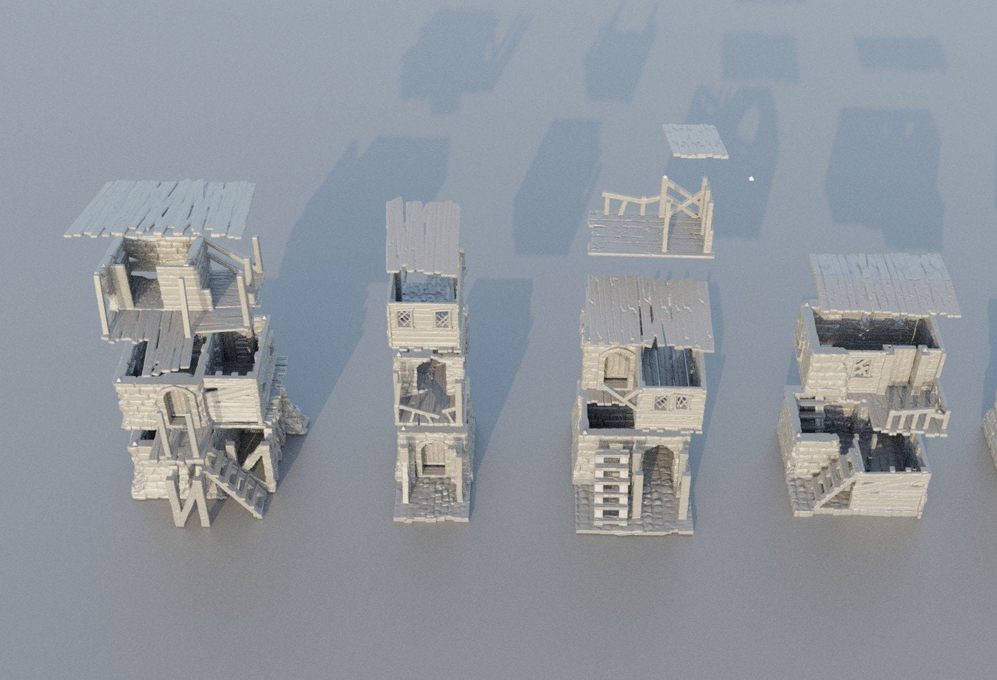 Slum District, Miniature Land | Dungeons and Dragons | Pathfinder | Table Top RPG | 3D Printed Model