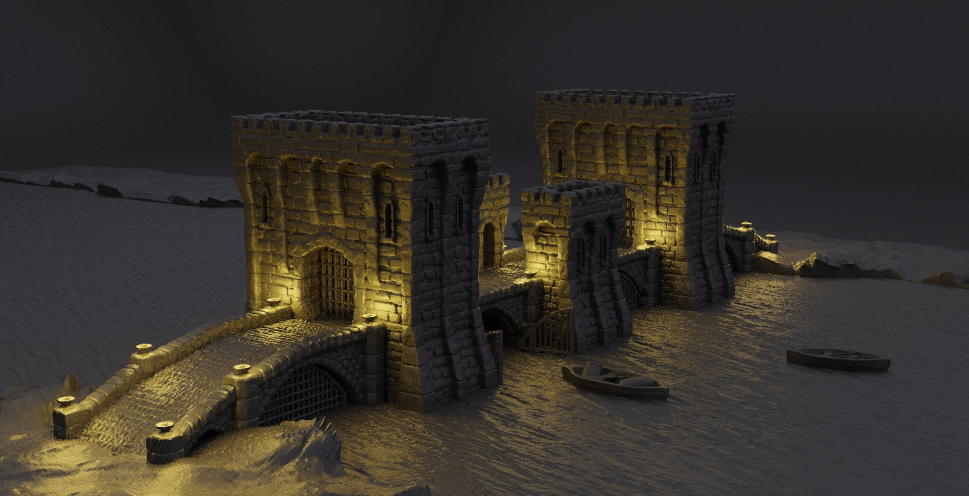 Stone Bridge, Miniature Land | Dungeons and Dragons | Pathfinder | Table Top RPG | 3D Printed Model