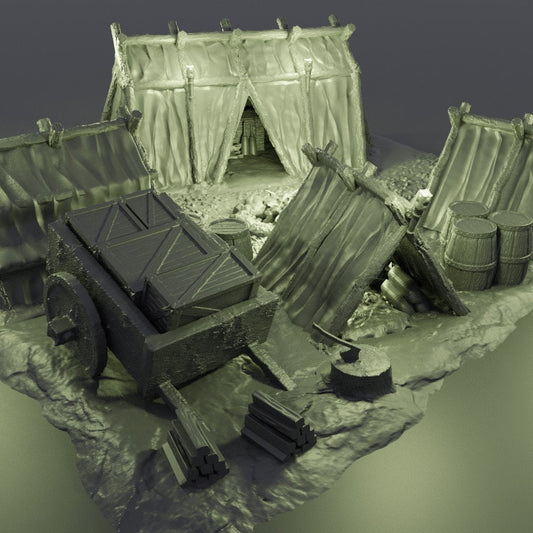 Camp Site Decoration Pack, Miniature Land | Dungeons and Dragons | Pathfinder | Table Top RPG | 3D Printed Model