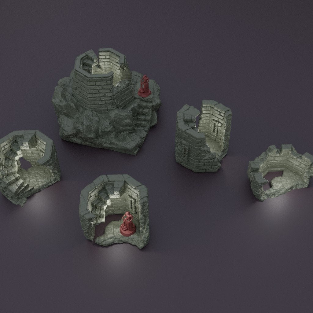 Ruined Lookout Tower | Aussie 3D Printed Miniatures and Terrain