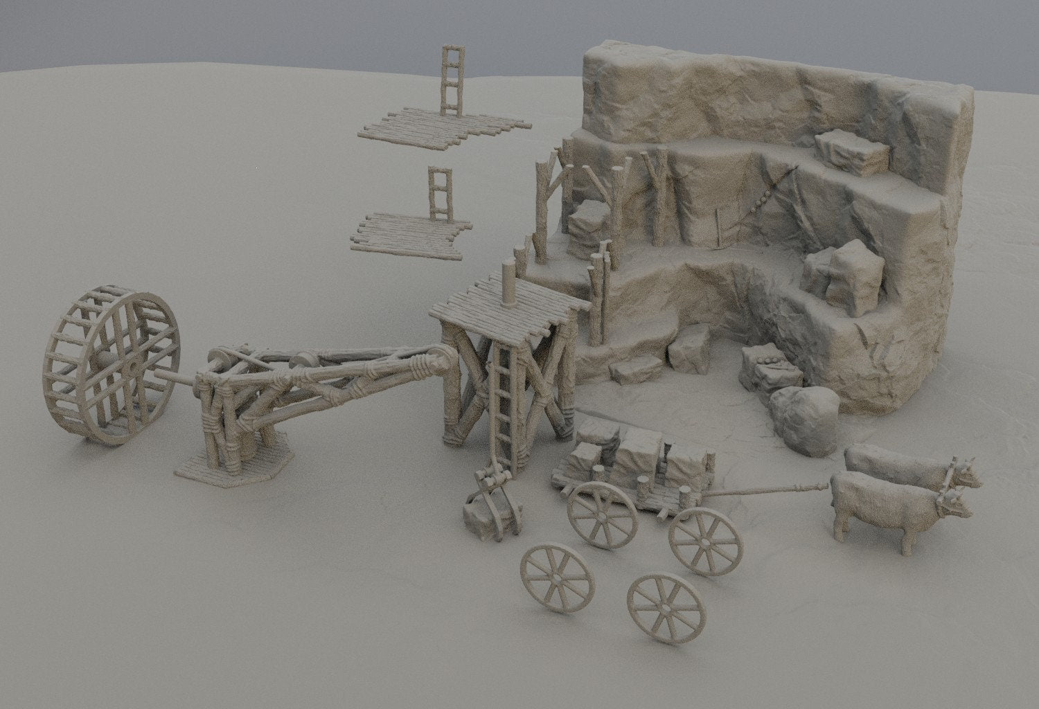 Small Stone Quarry, Miniature Land | Dungeons and Dragons | Pathfinder | Table Top RPG | 3D Printed Model