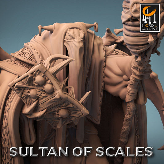 Leltor, Sultan of the Sands, Powerful NPC, Lord of the Print | Dungeons and Dragons | Pathfinder | Table Top RPG | 3D Printed Model