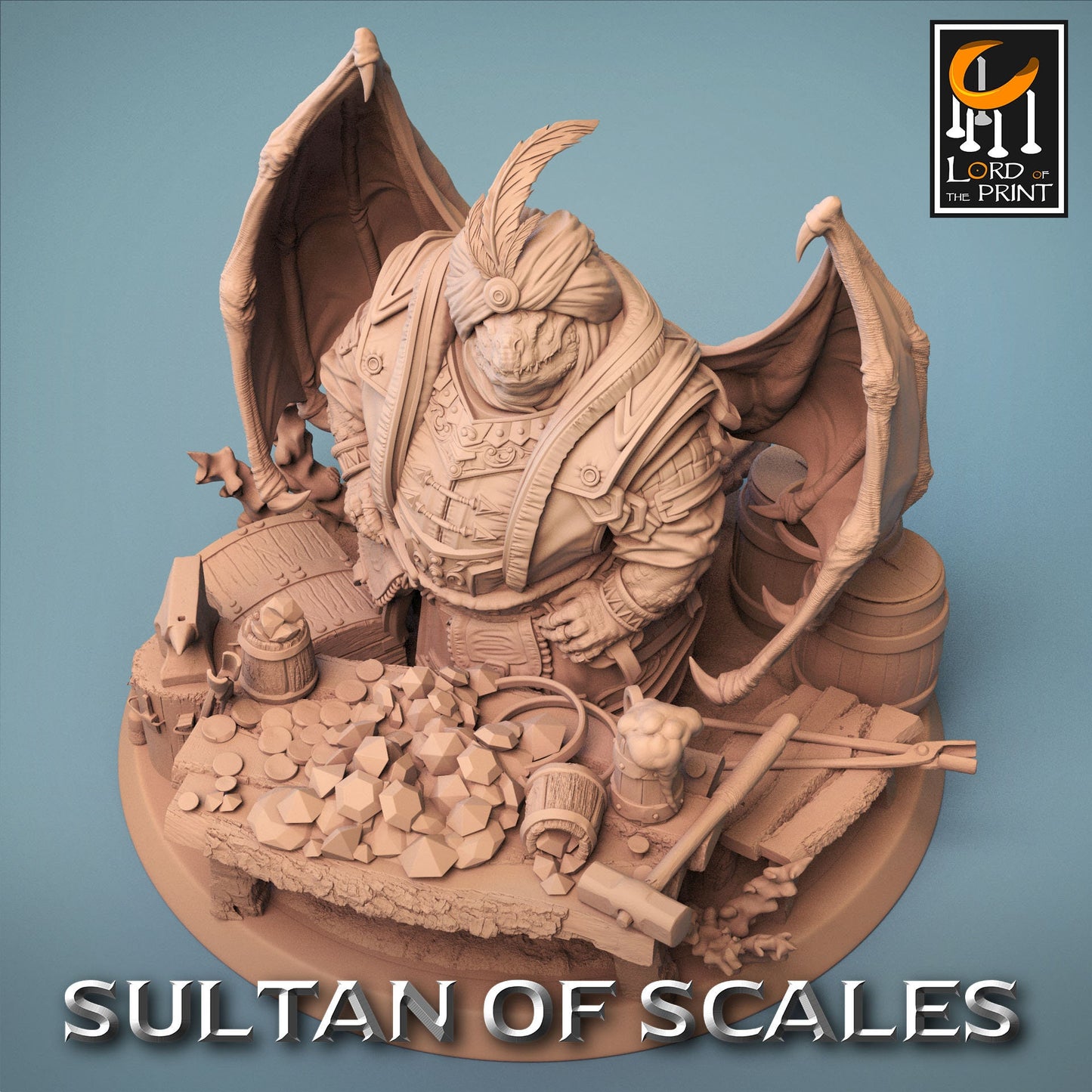 Gimmak, Merchant, Sultan of the Sand, Powerful NPC, Lord of the Print | Dungeons and Dragons | Pathfinder | Table Top RPG | 3D Printed Model