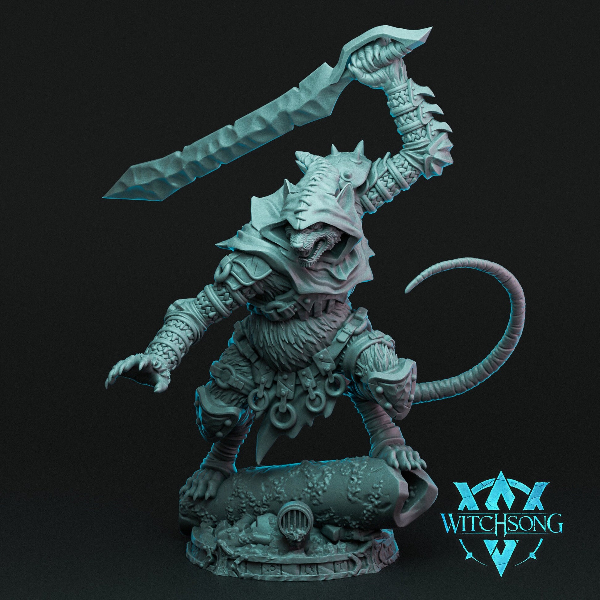 Grandrat Swordsman, Witchsong Miniatures | Dungeons and Dragons | Pathfinder | Table Top RPG | 3D Printed Model